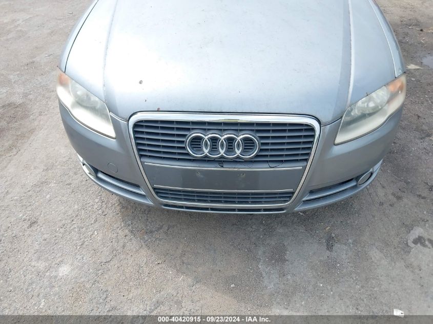 2007 Audi A4 2.0T VIN: WAUAF78E27A131217 Lot: 40420915