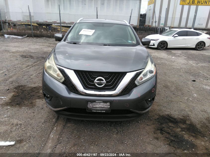 2016 Nissan Murano Hybrid Sl VIN: 5N1CZ2MH8GN147206 Lot: 40421167