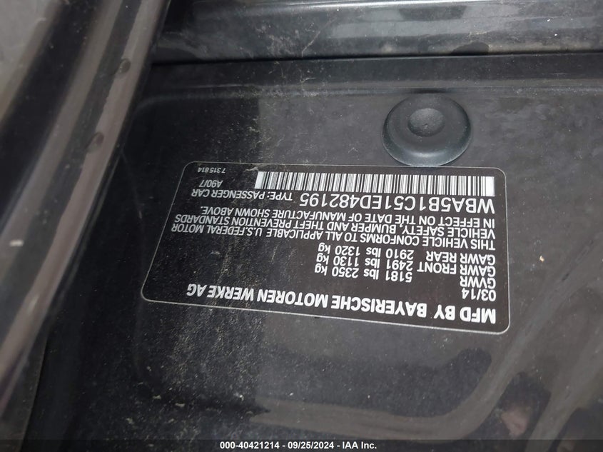 2014 BMW 535I - WBA5B1C51ED482195