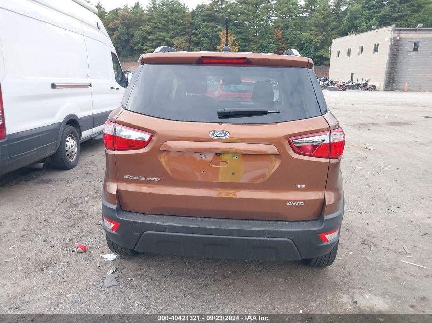 2019 Ford Ecosport Se VIN: MAJ6S3GL4KC272886 Lot: 40421321