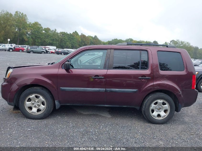 2011 Honda Pilot Lx VIN: 5FNYF4H23BB059742 Lot: 40421536