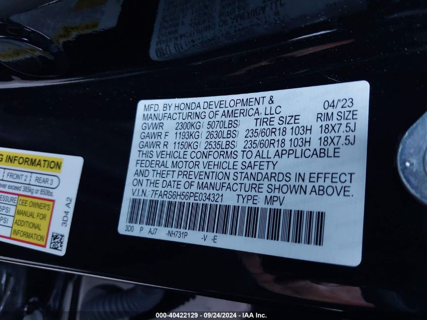 7FARS6H56PE034321 2023 Honda Cr-V Hybrid Sport