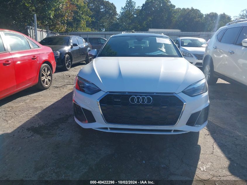 2022 Audi A5 Sportback Premium 45 Tfsi S Line Quattro S Tronic VIN: WAUDACF53NA008319 Lot: 40422298