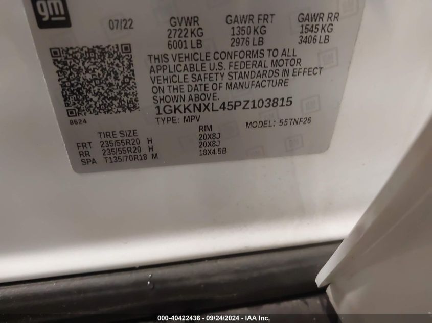 1GKKNXL45PZ103815 2023 GMC Acadia Denali