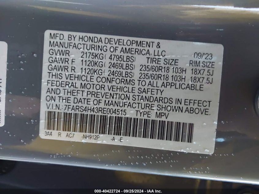 7FARS4H43RE004515 2024 Honda Cr-V Ex Awd