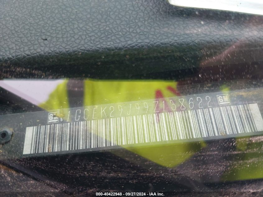 1GCEK29J99Z138622 2009 Chevrolet Silverado 1500 Lt