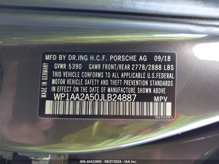 WP1AA2A50JLB24887 2018 Porsche Macan