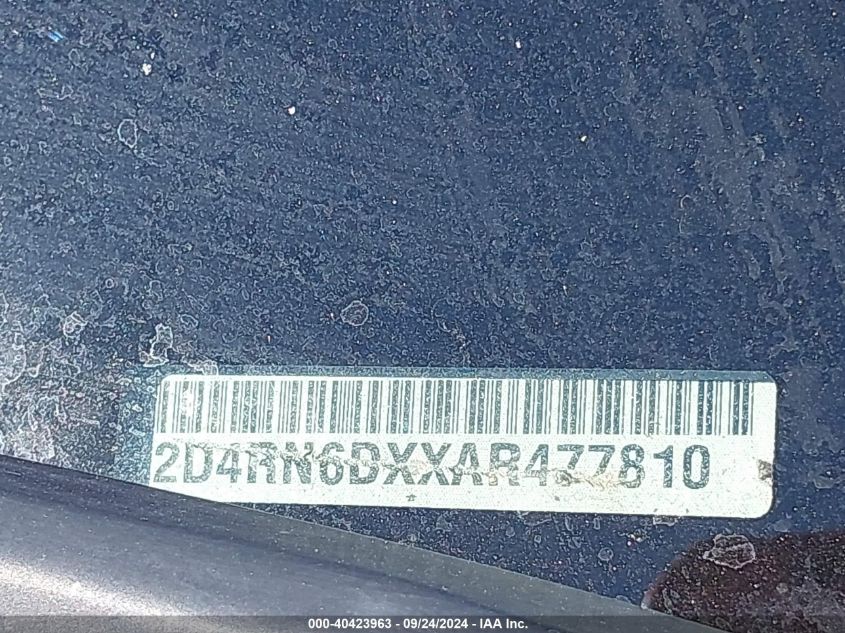 2010 Dodge Grand Caravan Crew VIN: 2D4RN6DXXAR477810 Lot: 40423963