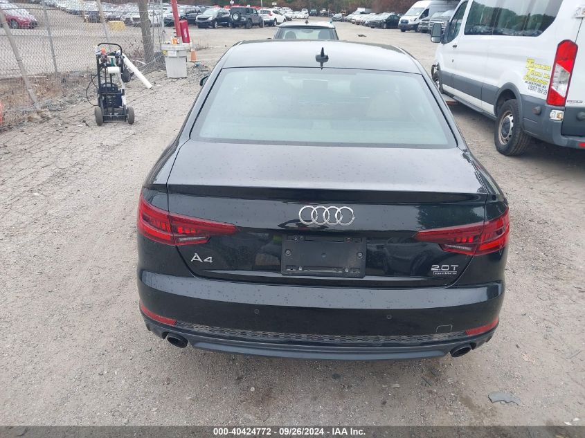 2018 Audi A4 2.0T Premium/2.0T Tech Premium VIN: WAUENAF45JA026268 Lot: 40424772