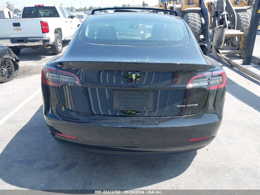 2023 Tesla Model 3 Long Range Dual Motor All-Wheel Drive VIN: 5YJ3E1EB4PF392569 Lot: 40424793