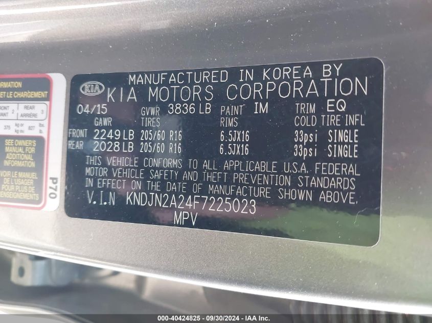 KNDJN2A24F7225023 2015 Kia Soul