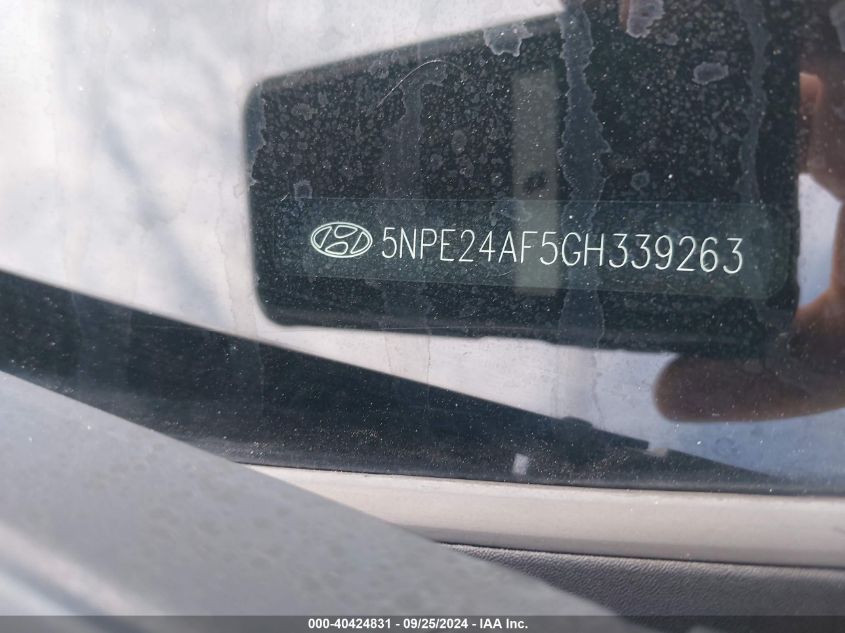 5NPE24AF5GH339263 2016 Hyundai Sonata Se