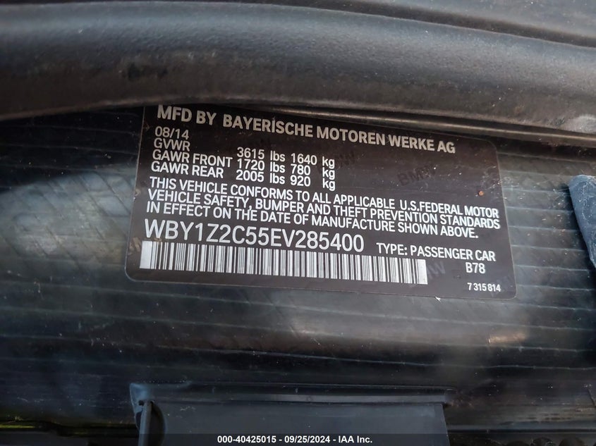 2014 BMW I3 - WBY1Z2C55EV285400