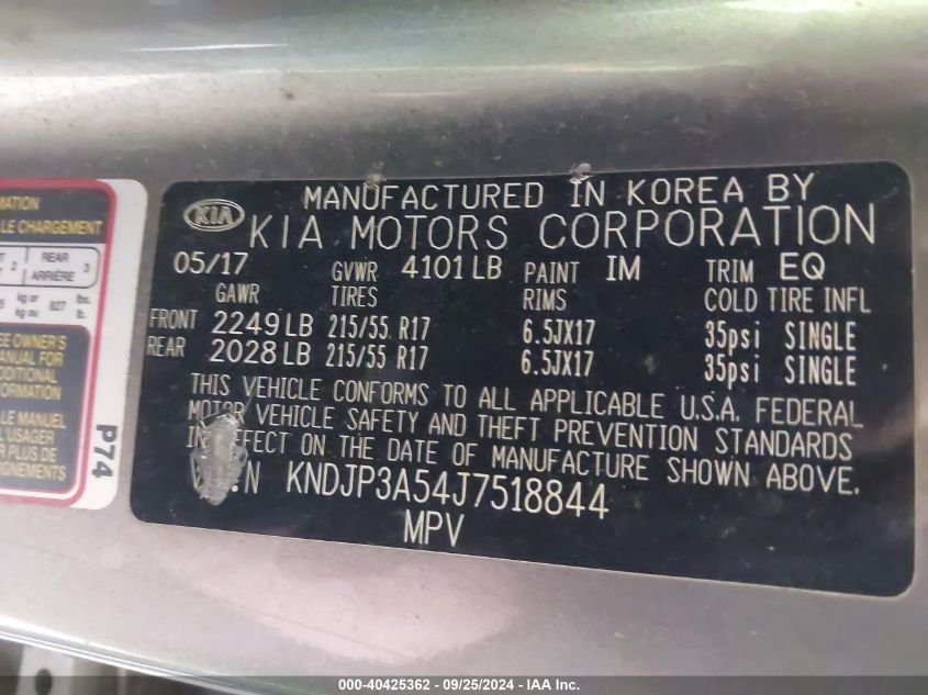 KNDJP3A54J7518844 2018 Kia Soul +