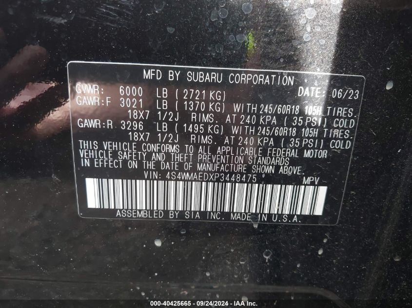 4S4WMAEDXP3448475 2023 Subaru Ascent Premium