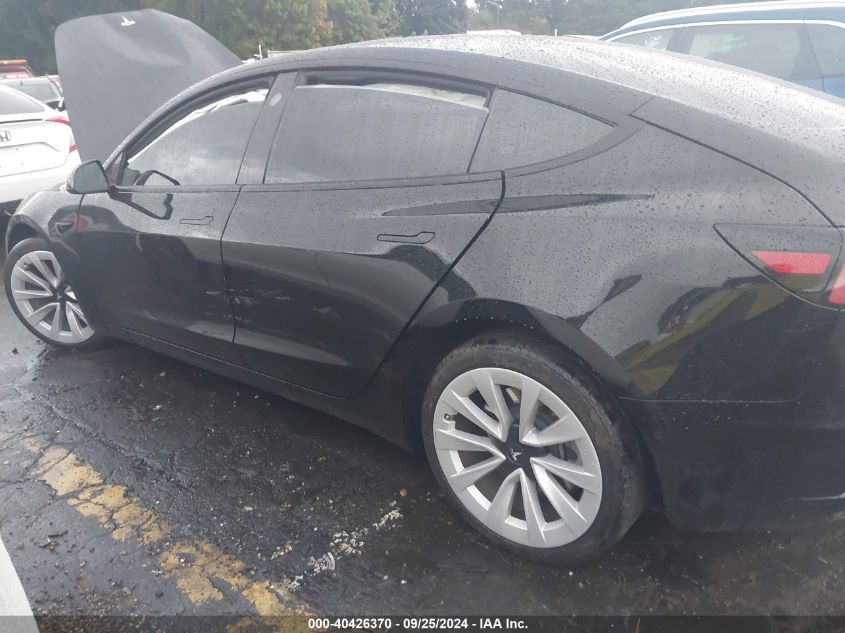 2022 Tesla Model 3 Long Range Dual Motor All-Wheel Drive VIN: 5YJ3E1EB3NF189816 Lot: 40426370