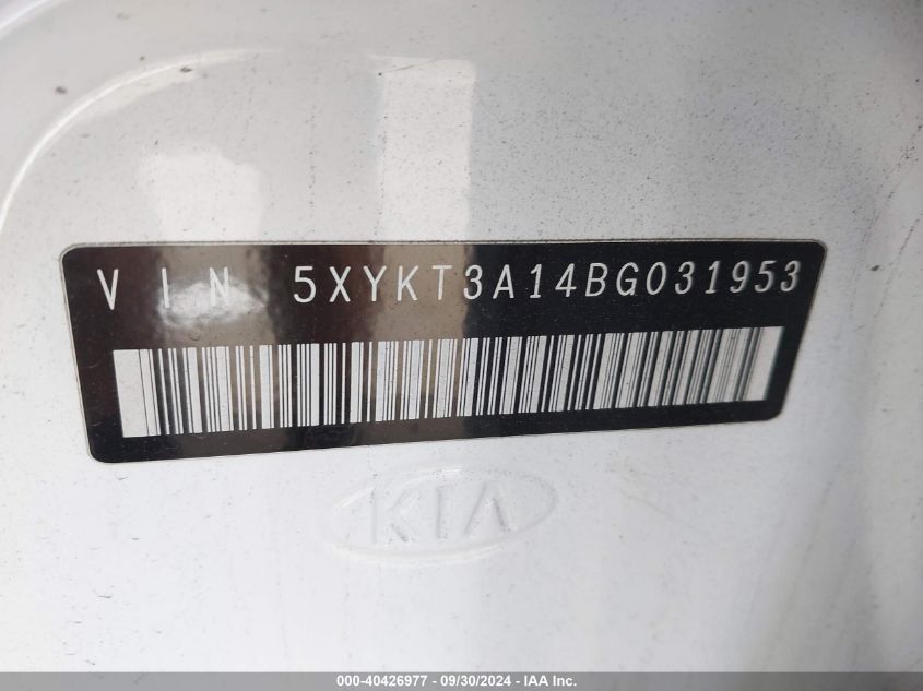 5XYKT3A14BG031953 2011 Kia Sorento Lx