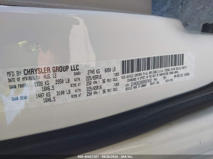 2C4RDGCG9DR527432 2013 Dodge Grand Caravan Sxt