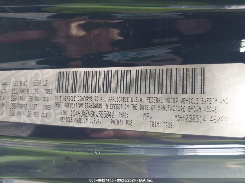 1C4HJXEN6KW595840 2019 Jeep Wrangler Unlimited Sahara 4X4