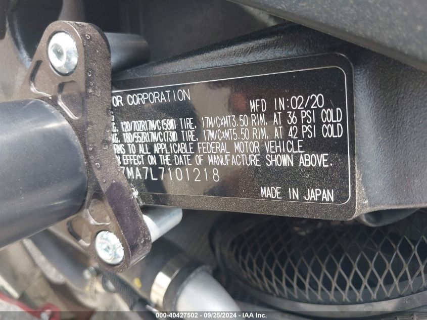 JS1GR7MA7L7101218 2020 Suzuki Gsx-R750