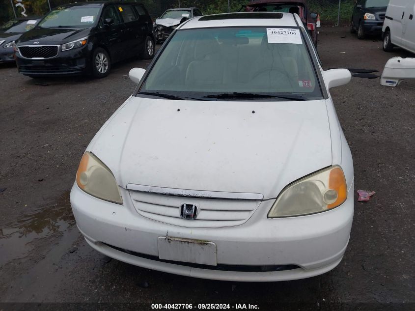 2003 Honda Civic Ex VIN: 2HGES268X3H592386 Lot: 40427706