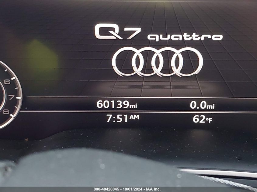 2019 Audi Q7 55 Premium/55 Se Premium VIN: WA1LAAF79KD001240 Lot: 40428045