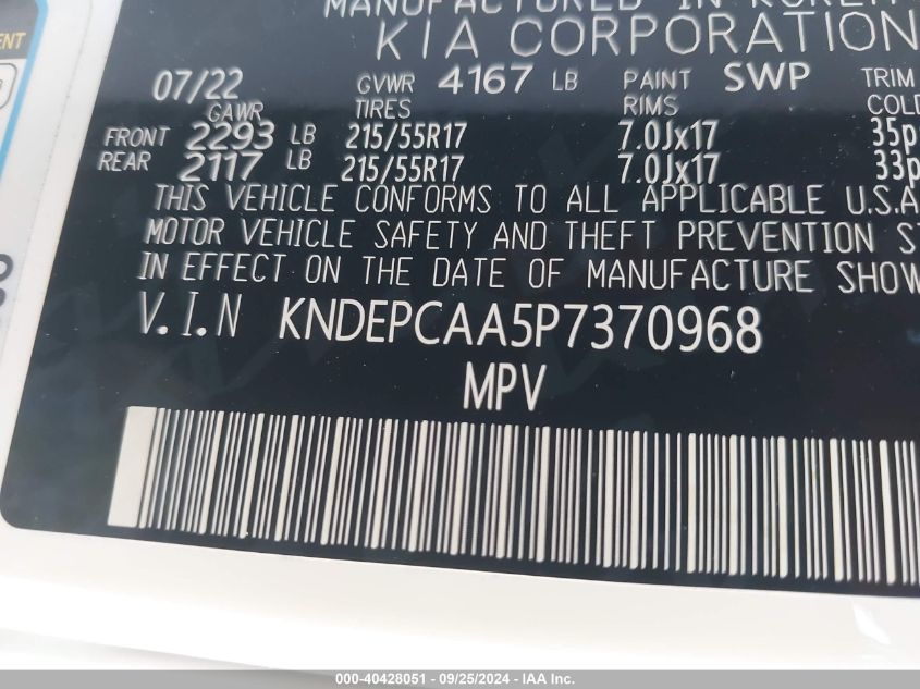 KNDEPCAA5P7370968 2023 Kia Seltos Lx