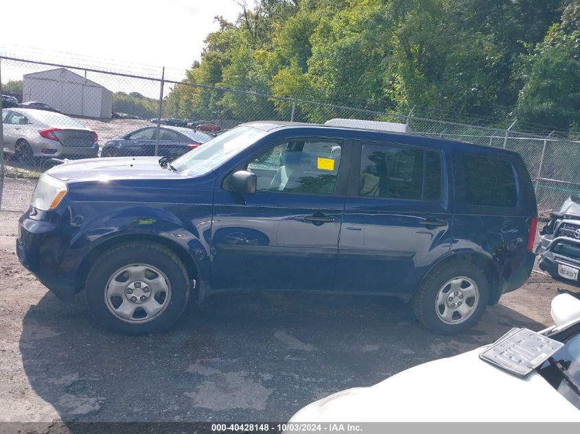 2013 Honda Pilot Lx VIN: 5FNYF3H22DB042816 Lot: 40428148