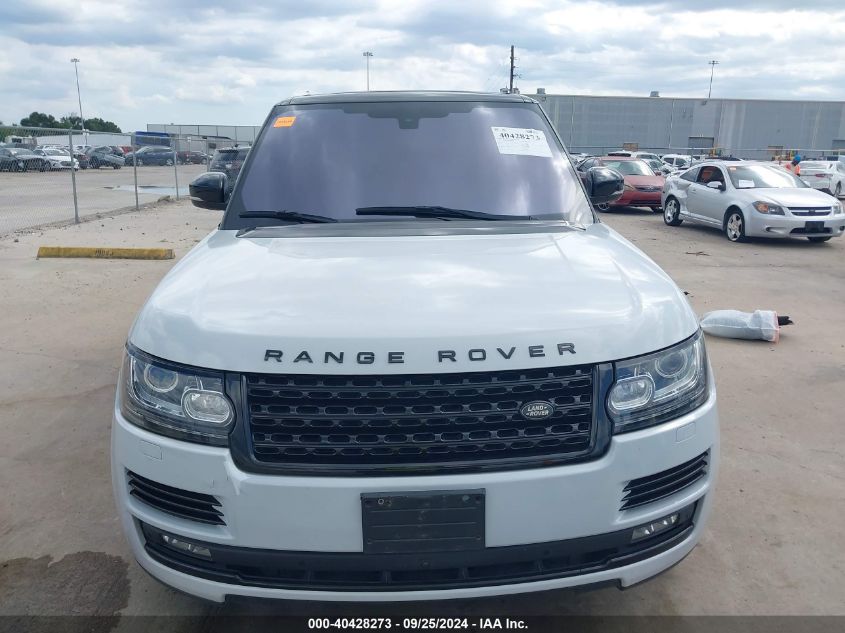 2016 Land Rover Range Rover 3.0L V6 Turbocharged Diesel Hse Td6 VIN: SALGS2KF2GA266039 Lot: 40428273