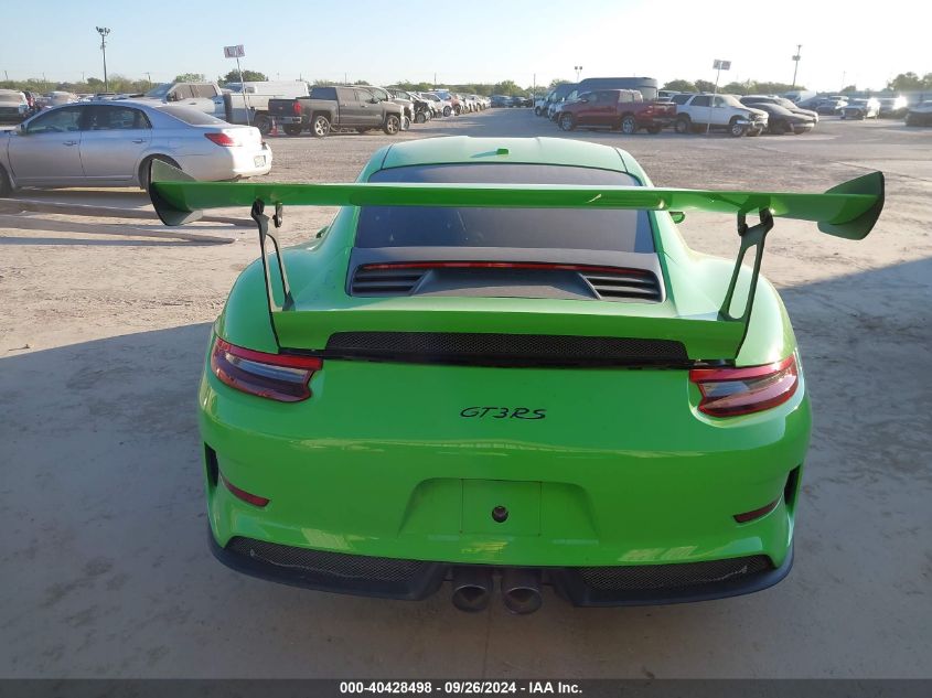 2019 Porsche 911 Gt3 Rs VIN: WP0AF2A94KS164175 Lot: 40428498