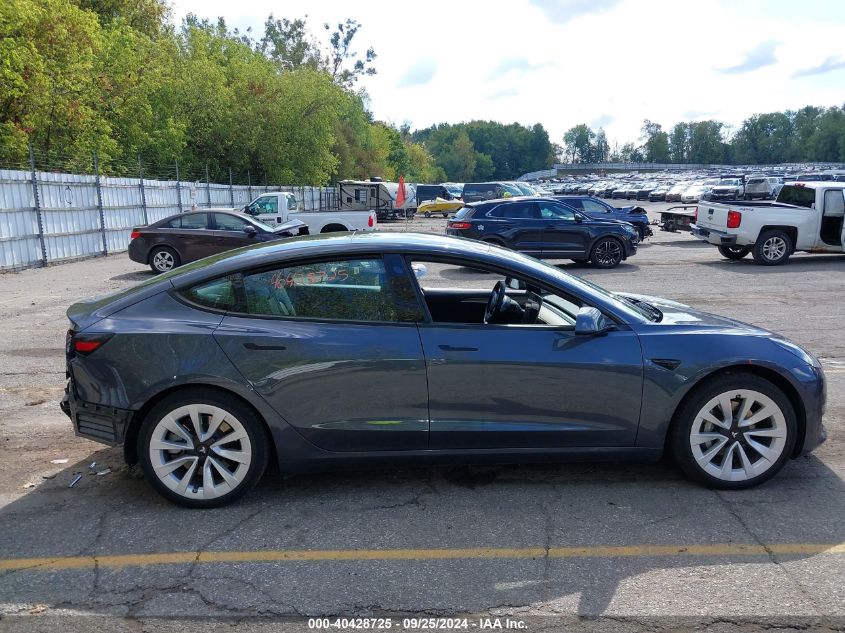 2022 Tesla Model 3 Long Range Dual Motor All-Wheel Drive VIN: 5YJ3E1EB5NF264967 Lot: 40428725