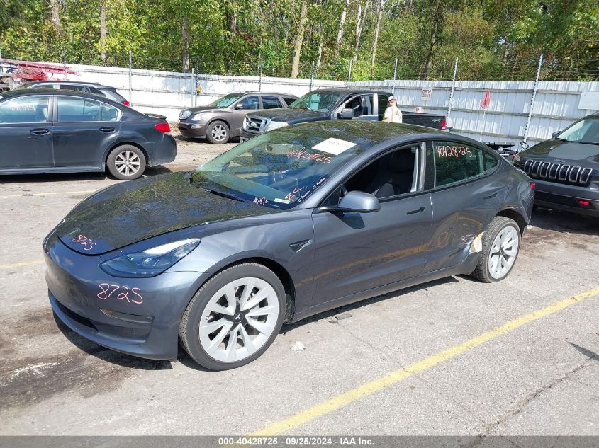 5YJ3E1EB5NF264967 2022 TESLA MODEL 3 - Image 2