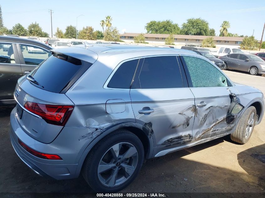 2022 Audi Q5 Premium Plus 40 Tfsi Quattro S Tronic VIN: WA1BBAFY3N2107300 Lot: 40428858