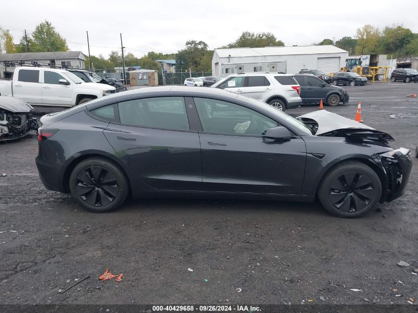 2024 Tesla Model 3 Long Range Dual Motor All-Wheel Drive VIN: 5YJ3E1EB7RF842296 Lot: 40429658