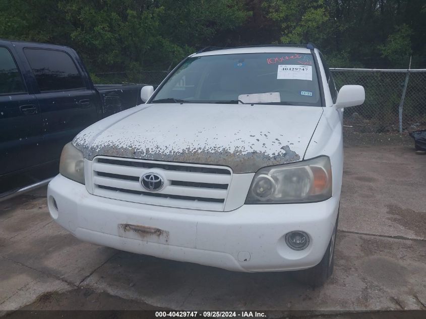 2006 Toyota Highlander V6 VIN: JTEEP21A260158056 Lot: 40429747