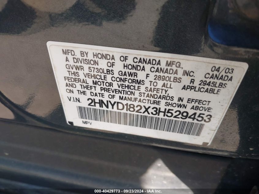 2HNYD182X3H529453 2003 Acura Mdx