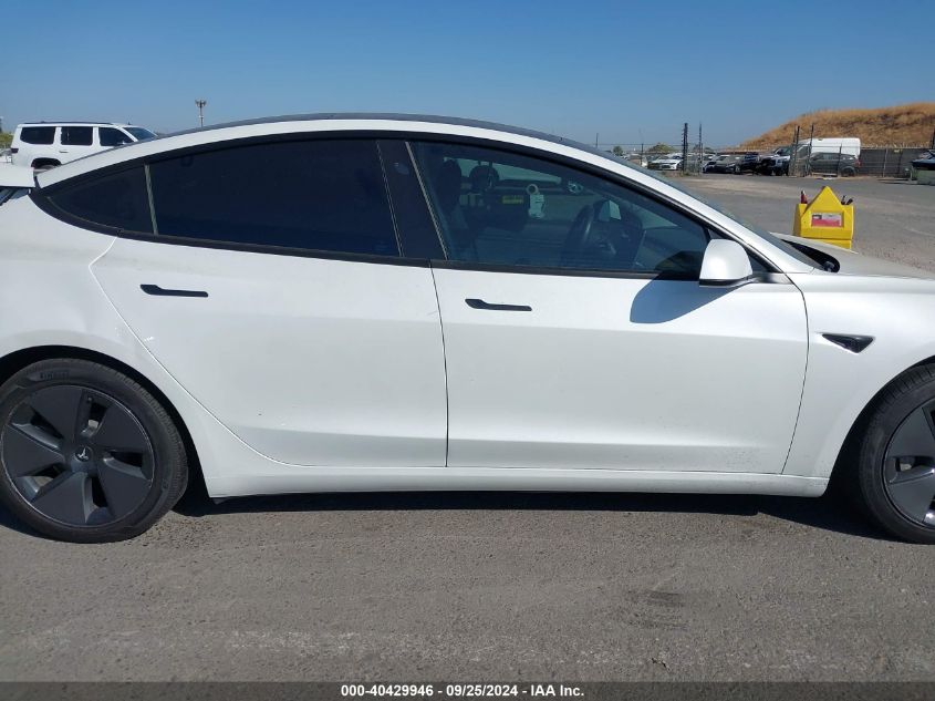 2021 Tesla Model 3 Standard Range Plus Rear-Wheel Drive VIN: 5YJ3E1EA7MF941409 Lot: 40429946