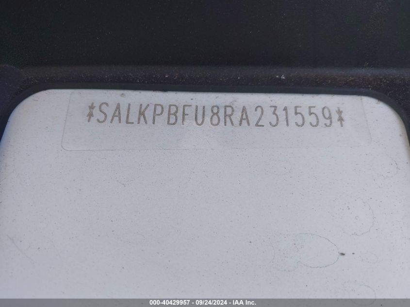 VIN SALKPBFU8RA231559 2024 LAND ROVER RANGE ROVER P400 SE
