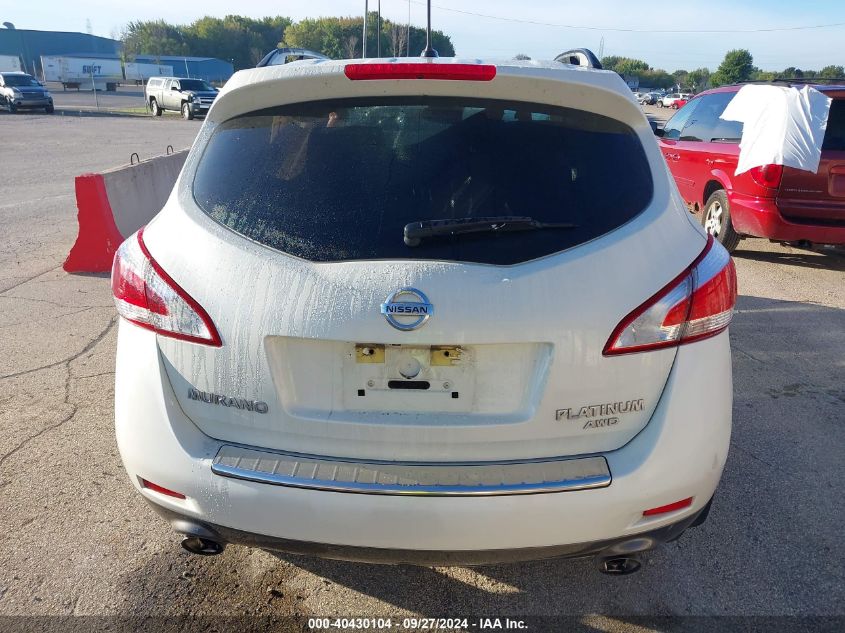 2012 Nissan Murano Le VIN: JN8AZ1MW2CW239926 Lot: 40430104