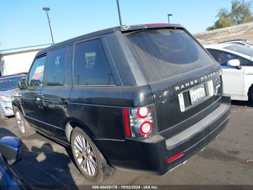 2012 Land Rover Range Rover Supercharged VIN: SALMP1E49CA388366 Lot: 40430179