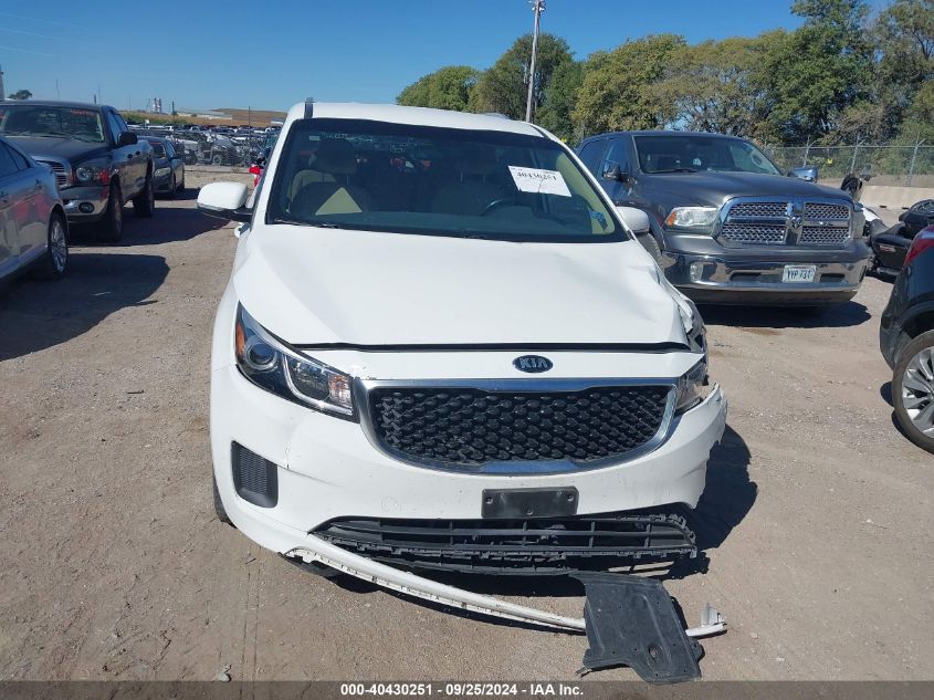 2016 Kia Sedona Lx VIN: KNDMB5C17G6198886 Lot: 40430251