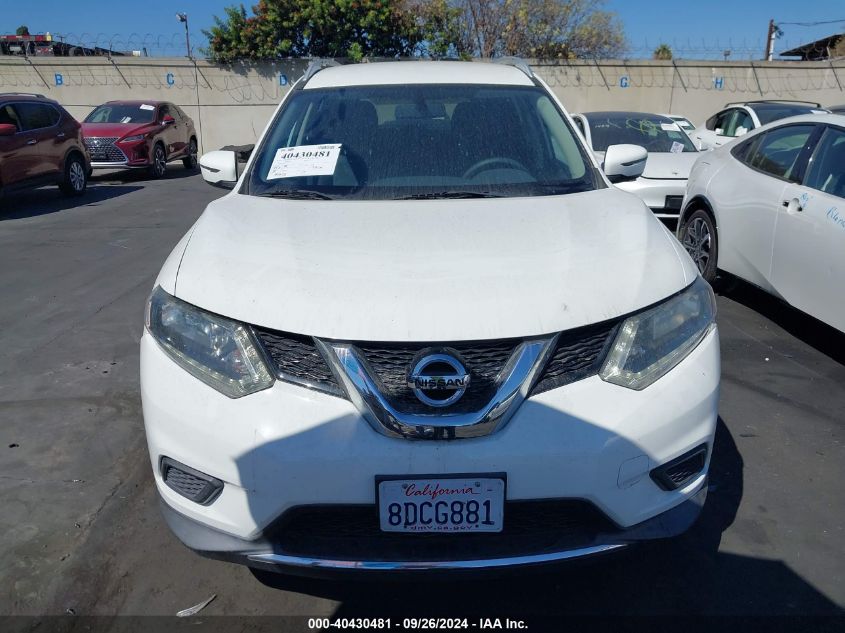 2016 Nissan Rogue S/Sl/Sv VIN: KNMAT2MT6GP712431 Lot: 40430481