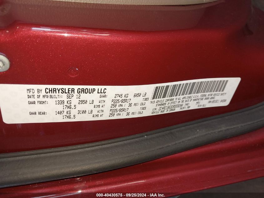 2C4RC1BG3DR559200 2013 Chrysler Town & Country Touring