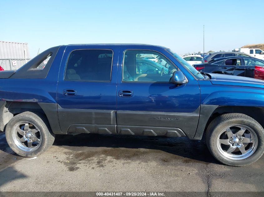 2002 Chevrolet Avalanche 1500 VIN: 3GNEK13T12G143976 Lot: 40431407