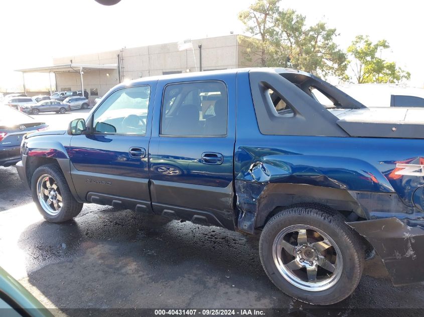 2002 Chevrolet Avalanche 1500 VIN: 3GNEK13T12G143976 Lot: 40431407