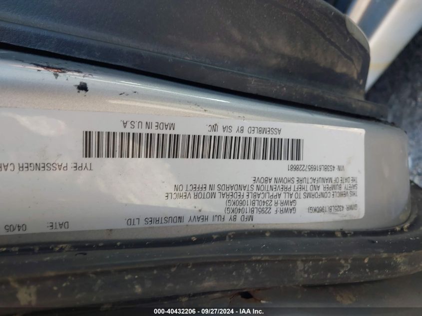 4S3BL616957228681 2005 Subaru Legacy 2.5I