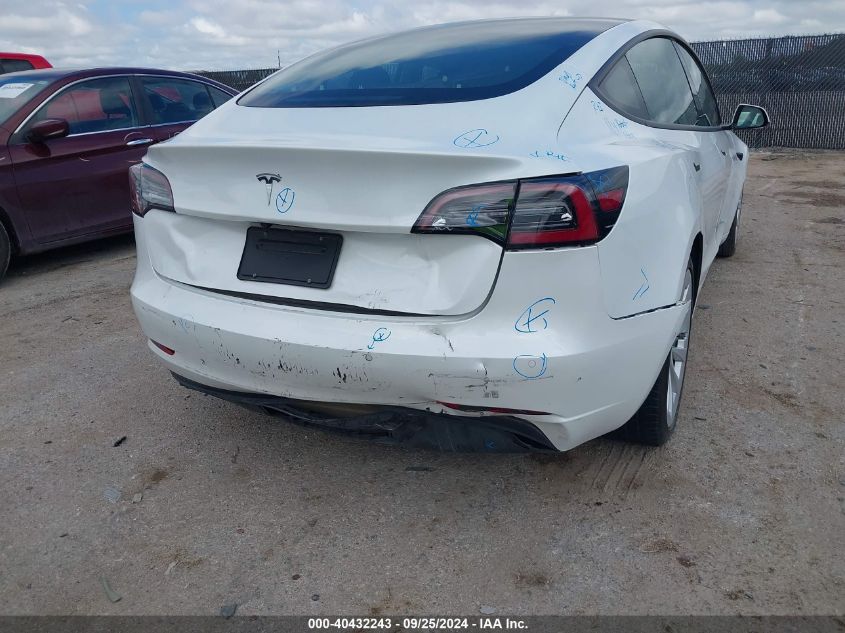 2021 Tesla Model 3 Standard Range Plus Rear-Wheel Drive VIN: 5YJ3E1EA6MF921992 Lot: 40432243