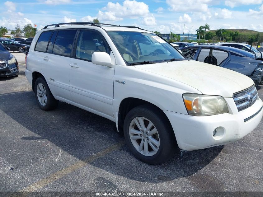 2006 Toyota Highlander Hybrid Limited V6 VIN: JTEEW21A860025045 Lot: 40432261