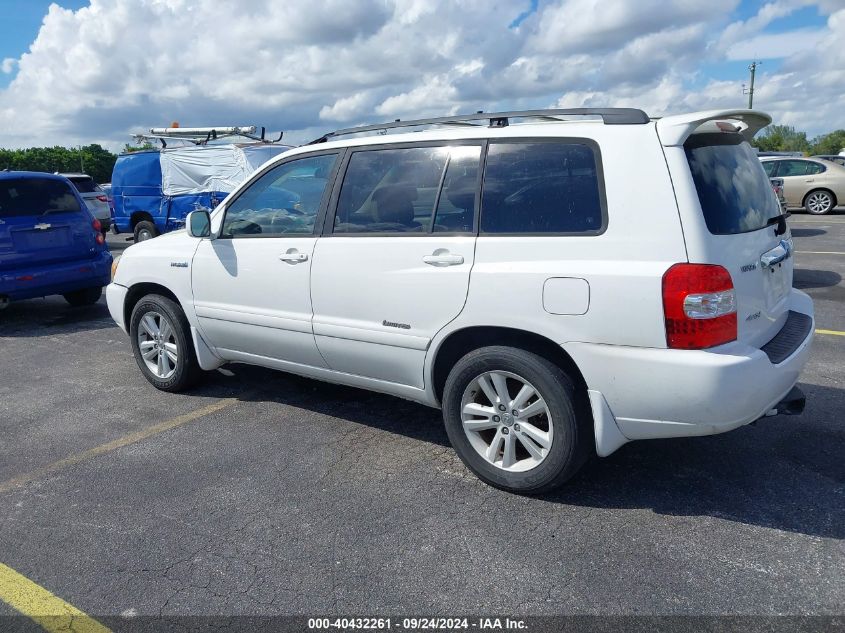 2006 Toyota Highlander Hybrid Limited V6 VIN: JTEEW21A860025045 Lot: 40432261