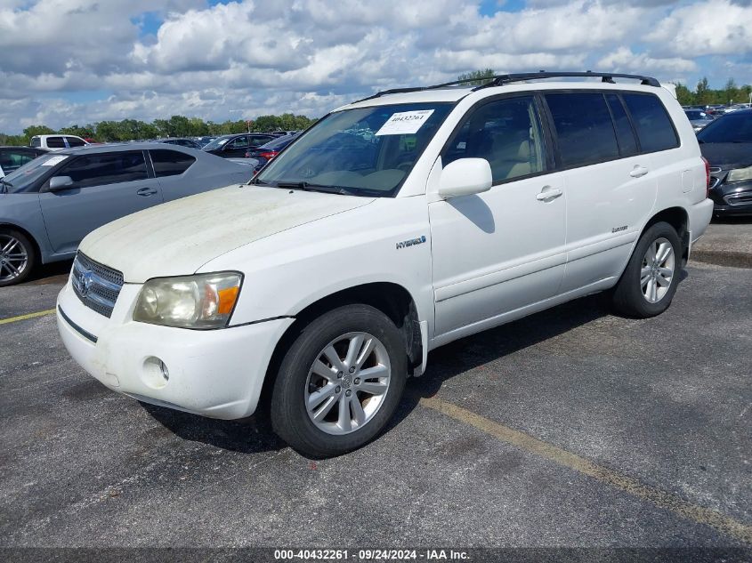 2006 Toyota Highlander Hybrid Limited V6 VIN: JTEEW21A860025045 Lot: 40432261